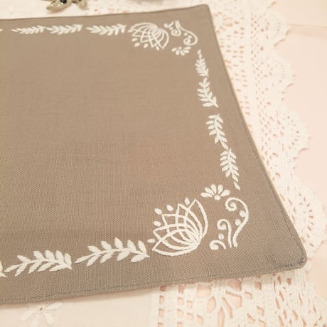 Vietnam hand-embroidered handmade mat, grey