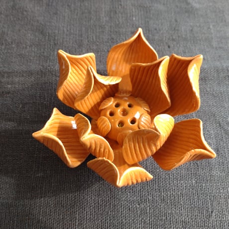 Beautiful lotus incense burner orange